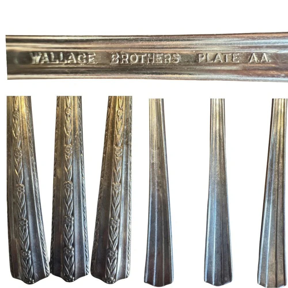 Vintage Set of 3 Wallace Brothers Silver Plate AA Seafood Forks EUC